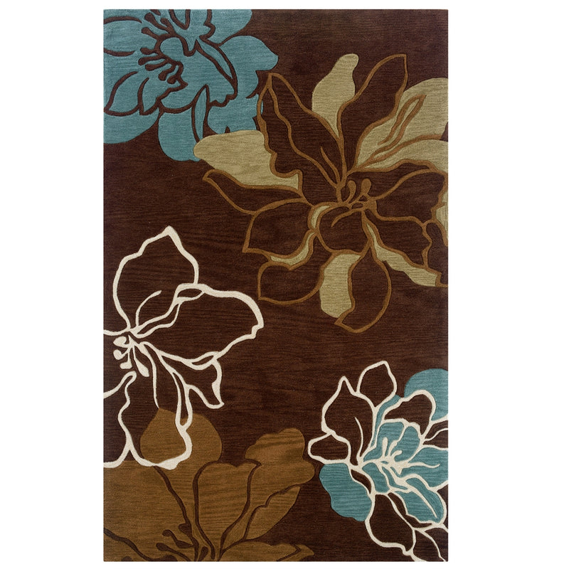 Trio Space Dyed Brown & Turquoise 8x10, Rug