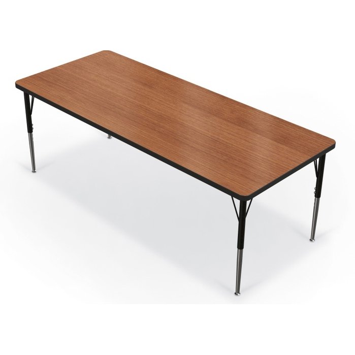 Activity Table - 30 X72  Rectangle - Amber Cherry Top Surface - Black Edgeband