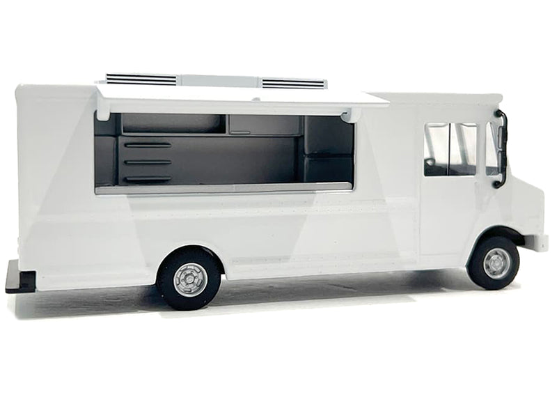 Food Truck Plain White with Graphics 1/64 Diecast Model by American Diorama