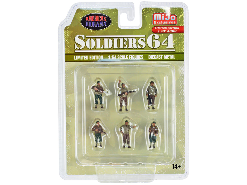 Soldiers 64 6 piece Diecast Set Military Figures Limited Edition to 4800 pieces Worldwide for 1/64 Scale Models by American Diorama