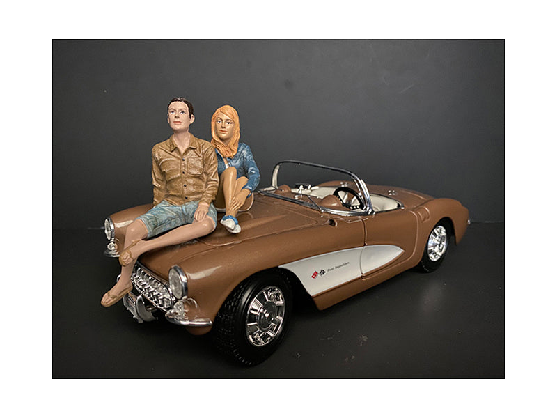 Seated Couple Release III, 2 piece Figurine Set for 1/18 Scale Models by American Diorama