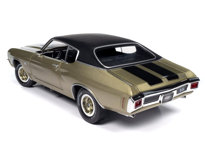 1970 Chevrolet Chevelle SS Tricentennial Gold with Black Stripes and Vinyl Top "Muscle Car & Corvette Nationals" (MCACN) "American Muscle" Series 1/18 Diecast Model Car by Auto World