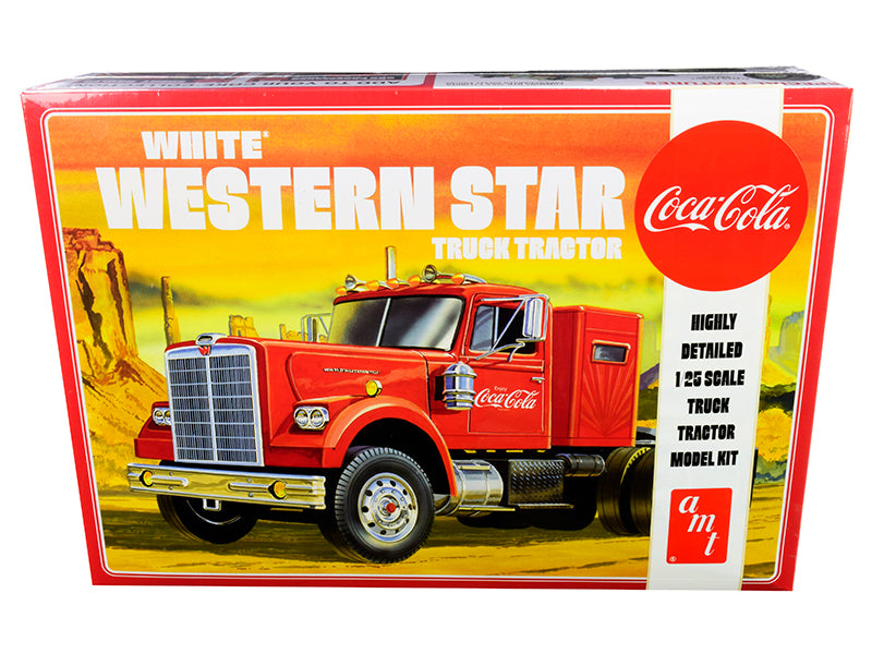 Skill 3 Model Kit White Western Star Semi Truck Tractor Coca-Cola 1/25 Scale Model by AMT