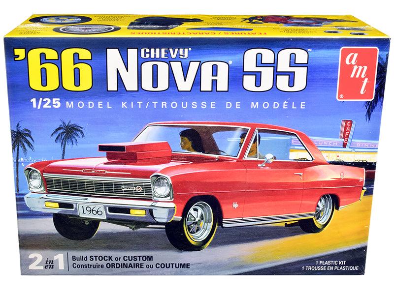 Skill 2 Model Kit 1966 Chevrolet Nova SS 2-in-1 Kit 1/25 Scale Model by AMT