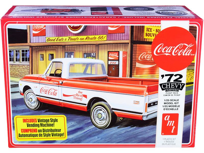 Skill 3 Model Kit 1972 Chevrolet Fleetside Pickup Truck with Vending Machine Coca-Cola 1/25 Scale Model by AMT