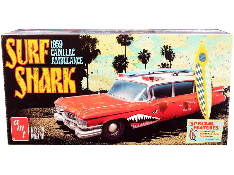 Skill 2 Model Kit 1959 Cadillac Ambulance Surf Shark 1/25 Scale Models by AMT