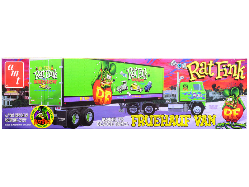 Skill 3 Model Kit Fruehauf FB Beaded Panel Van Trailer Rat Fink 1/25 Scale Model by AMT