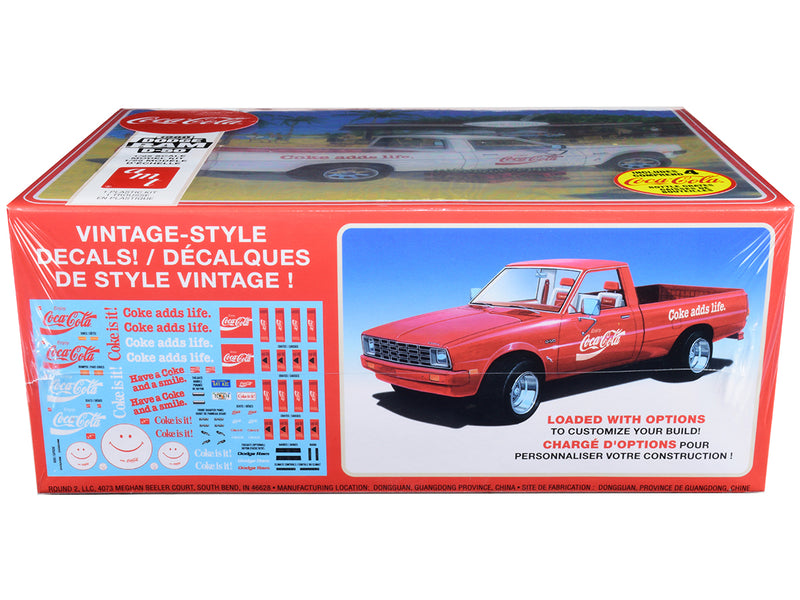 Skill 3 Model Kit 1980 Dodge Ram D-50 Pickup Truck Coca-Cola Four Bottle Crates 1/25 Scale Model by AMT