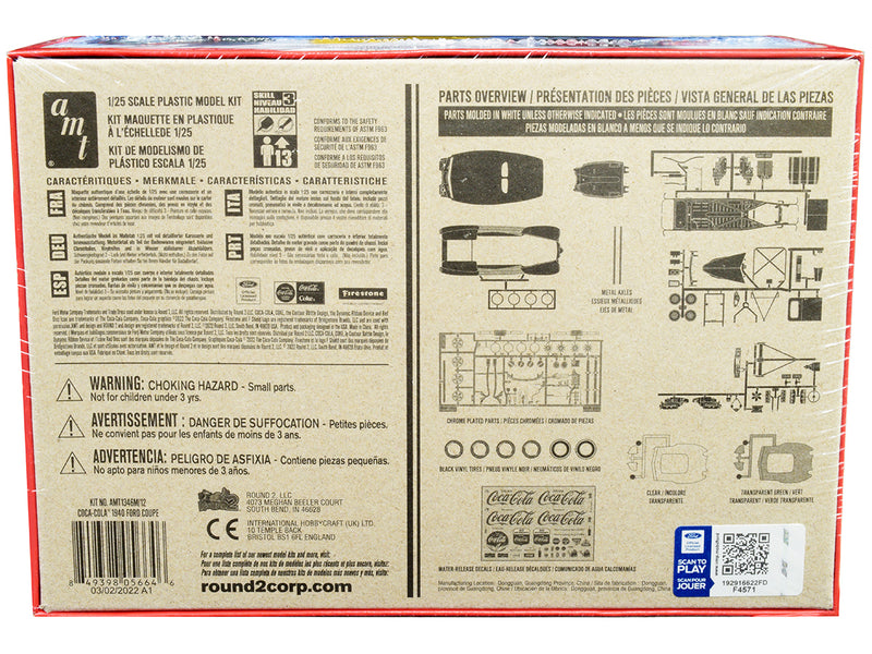 Skill 3 Model Kit 1940 Ford Coupe Coca-Cola 1/25 Scale Model by AMT