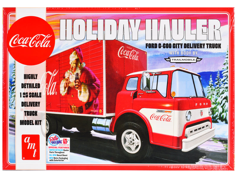 Skill 3 Model Kit Ford C-600 City Delivery Truck "Holiday Hauler - Coca-Cola" 1/25 Scale Model by AMT