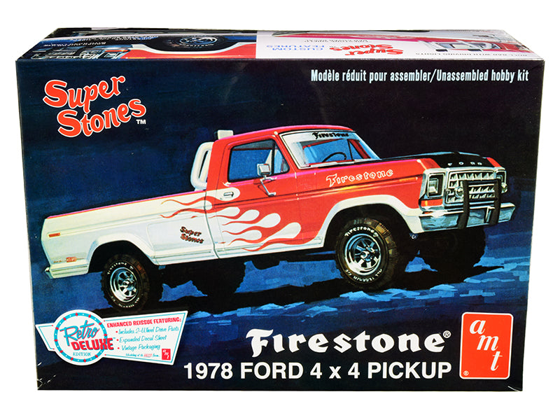 Skill 2 Model Kit 1978 Ford 4x4 Pickup Truck Firestone Super Stones 1/25 Scale Model by AMT