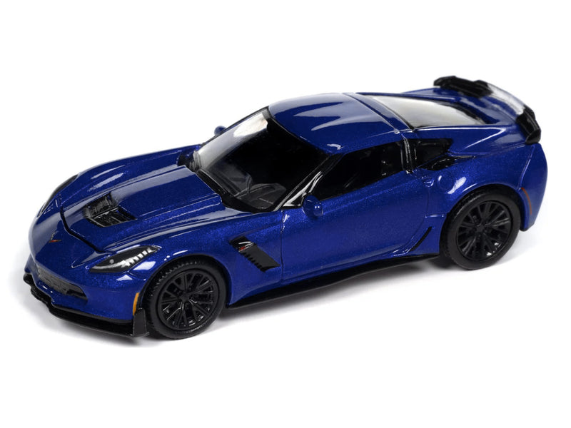 2019 Chevrolet Corvette Z06 Elkhart Lake Blue Metallic "Sports Cars" Series 1/64 Diecast Model Car by Auto World