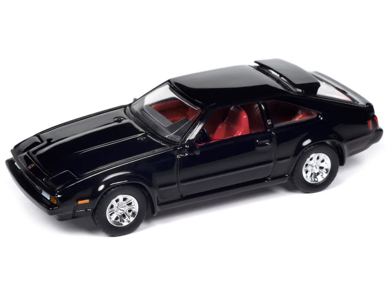 1983 Toyota Celica Supra Black with Red Interior "Import Legends" Series 1/64 Diecast Model Car by Auto World