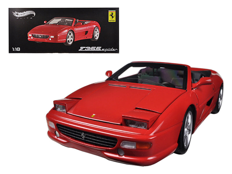 Ferrari F355 Spider Convertible Red Elite Edition 1/18 Diecast Car Model by Hot Wheels