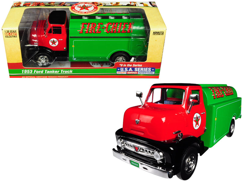 1953 Ford Tanker Truck Texaco Fire-Chief 9th in the Series U.S.A. Series Utility - Service - Advertising 1/30 Diecast Model by Auto World