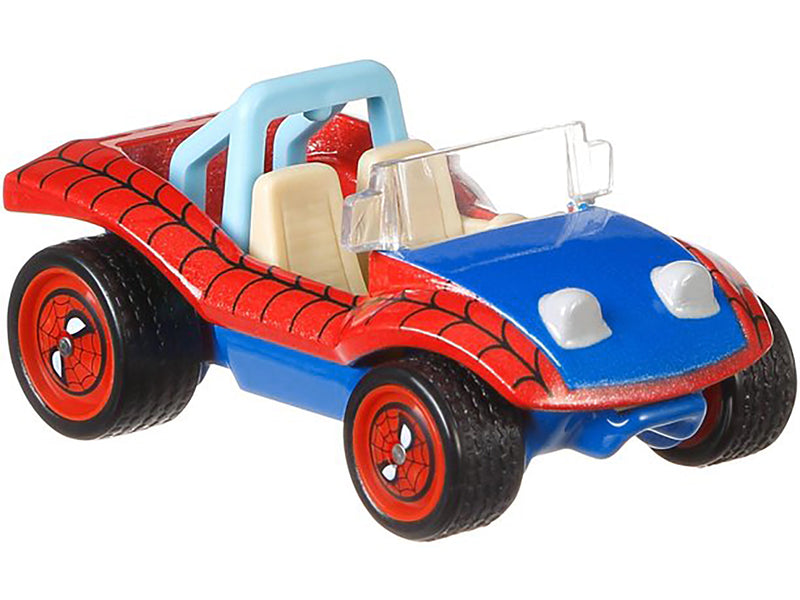 Spider Mobile Red and Blue with Graphics The Amazing Spider-Man Marvel Diecast Model Car by Hot Wheels