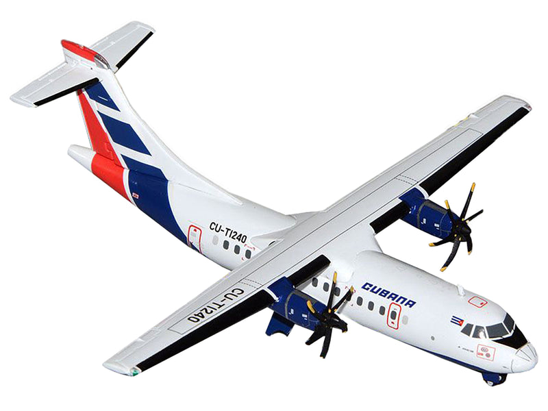 ATR 42-500 Commercial Aircraft "Cubana" (CU-T1240) White with Blue and Red Tail "Gemini 200" Series 1/200 Diecast Model Airplane by GeminiJets