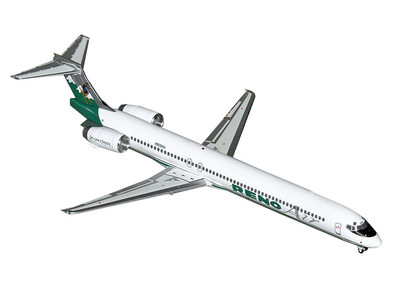 McDonnell Douglas MD-90 Commercial Aircraft "Reno Air" (N905RA) White with Green Tail "Gemini 200" Series 1/200 Diecast Model Airplane by GeminiJets