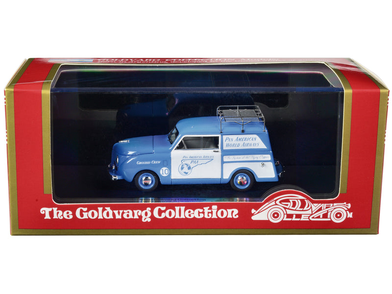 1948 Crosley Station Wagon Blue and White Pan American Airways Ground Crew with Roof Rack Limited Edition to 240 pieces Worldwide 1/43 Model Car by Goldvarg Collection