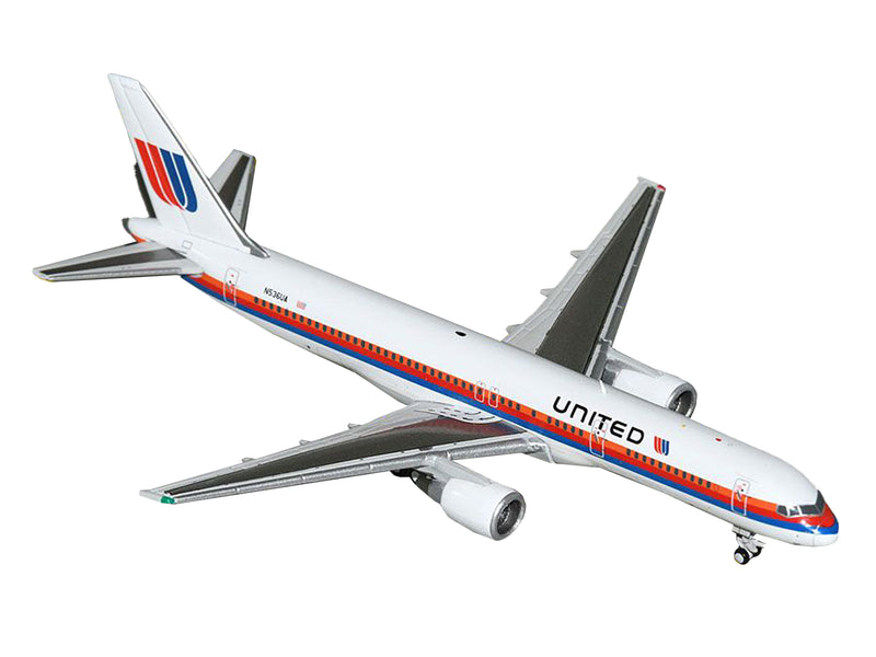 Boeing 757-200 Commercial Aircraft "United Airlines" (N536UA) White with Stripes 1/400 Diecast Model Airplane by GeminiJets