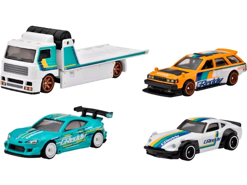 "Greddy" Set of 4 pieces Series Hot Wheels "Premium" 2024 Series T Diecast Model Cars by Hot Wheels