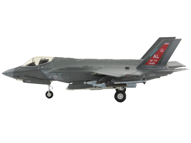 Lockheed Martin F-35A Lightning II Aircraft "Red Tail 187th Fighter Wing Alabama Air National Guard" (2024) United States Air Force "Air Power Series" 1/72 Diecast Model by Hobby Master