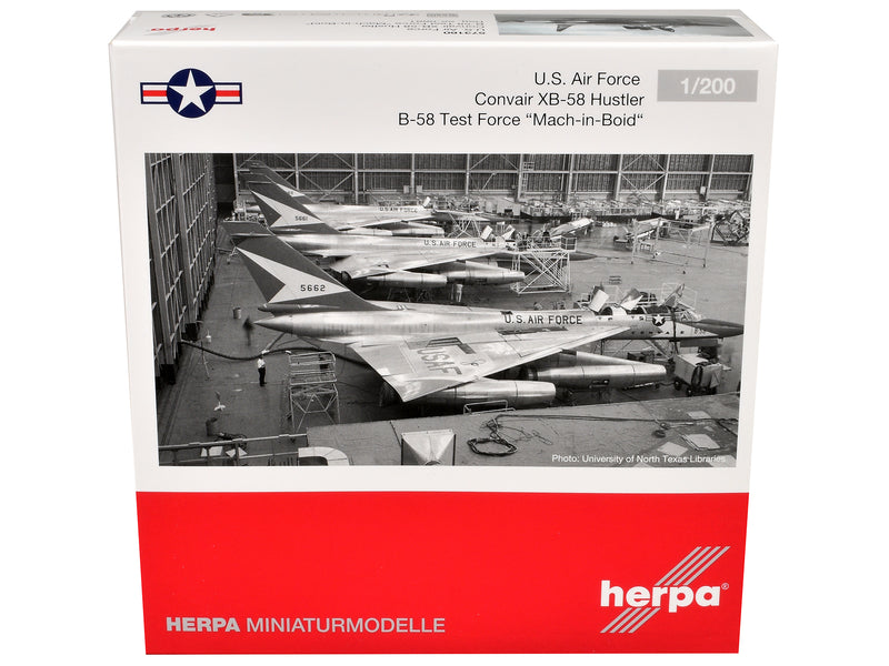 Convair XB-58 Hustler Aircraft "B-58 Test Force Mach-in-Boid" United States Air Force 1/200 Diecast Model Airplane by Herpa