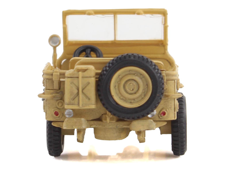 U.S. 1/4 ton Military Vehicle Desert Sand "British 8th Army Gen. Bernard Montgomery Sicily" (1943) Royal Army "Ground Power Series" 1/72 Diecast Model by Hobby Master