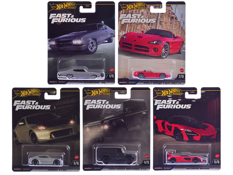 "Fast & Furious" 2024 5 piece Set J Diecast Model Cars by Hot Wheels