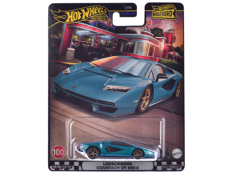 Lamborghini Countach LPI 800-4 Teal Metallic "Boulevard" Series Diecast Model Car by Hot Wheels