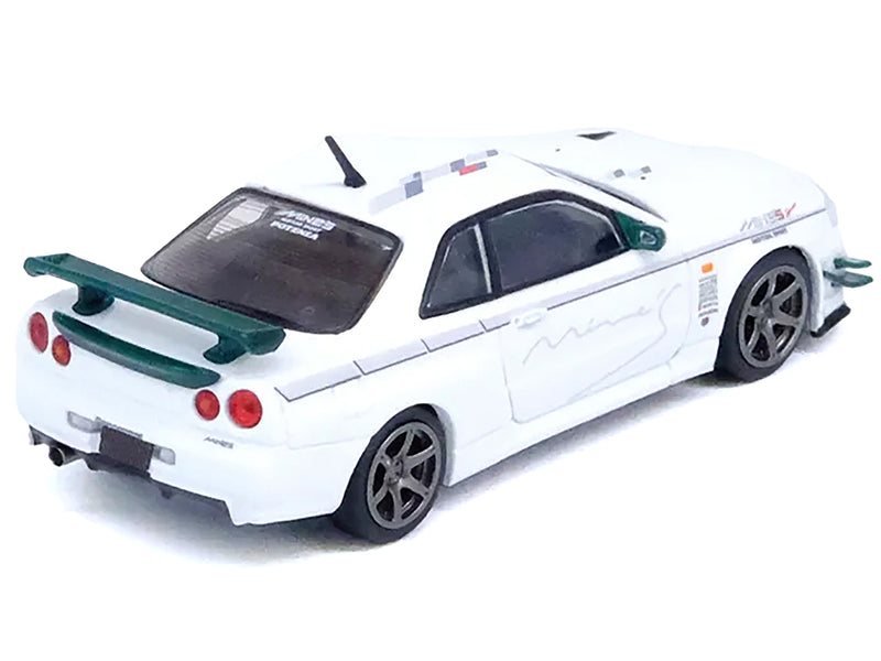 Nissan Skyline GT-R (R34) V-SPEC N1 RHD (Right Hand Drive) "Tuned by Mine's" White 1/64 Diecast Model Car by Inno Models