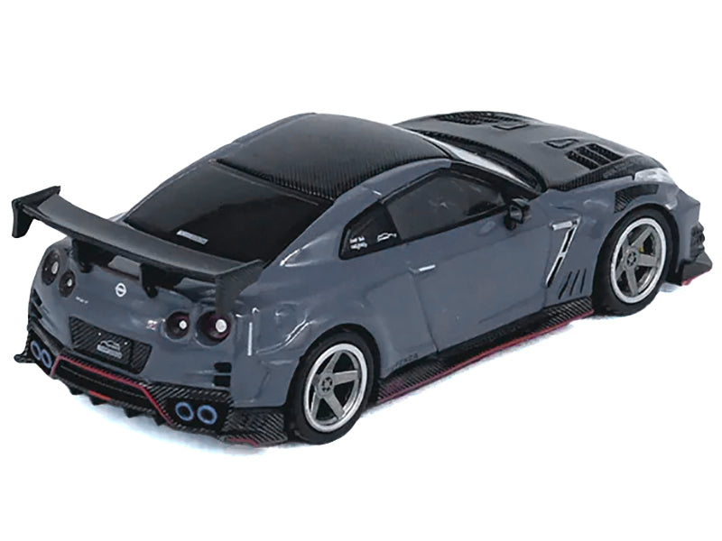 2024 Nissan GT-R (R35) Nismo "Top Secret" RHD (Right Hand Drive) Gray with Carbon Hood and Top "Hong Kong Toy Car Salon 2024 Special Edition" 1/64 Diecast Model Car by Inno Models