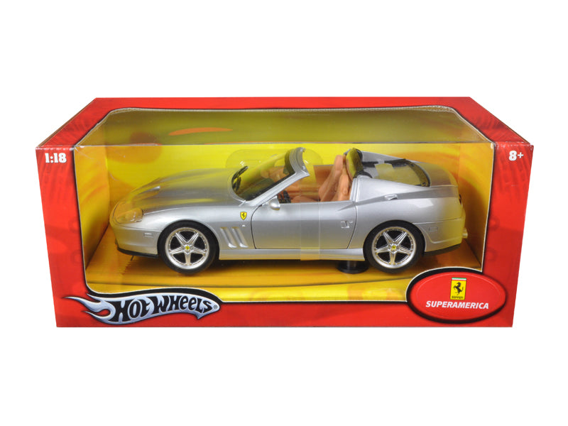 Ferrari Super America Diecast Model Silver 1/18 Diecast Model Car by Hot Wheels