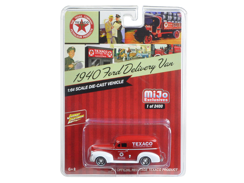 1940 Ford Delivery Van Texaco Red 1/64 Diecast Model Car by Johnny Lightning