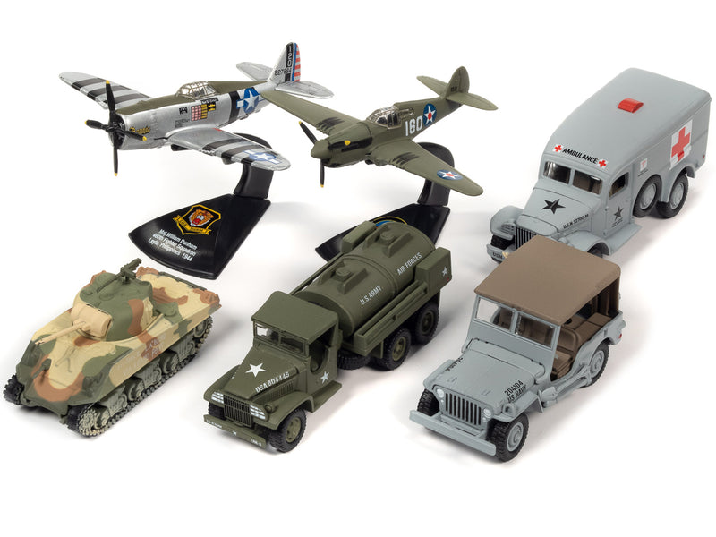 WWII Warriors: Pacific Theater Military 2022 Set A of 6 pieces Release 2 Limited Edition to 2000 pieces Worldwide Diecast Model Cars by Johnny Lightning