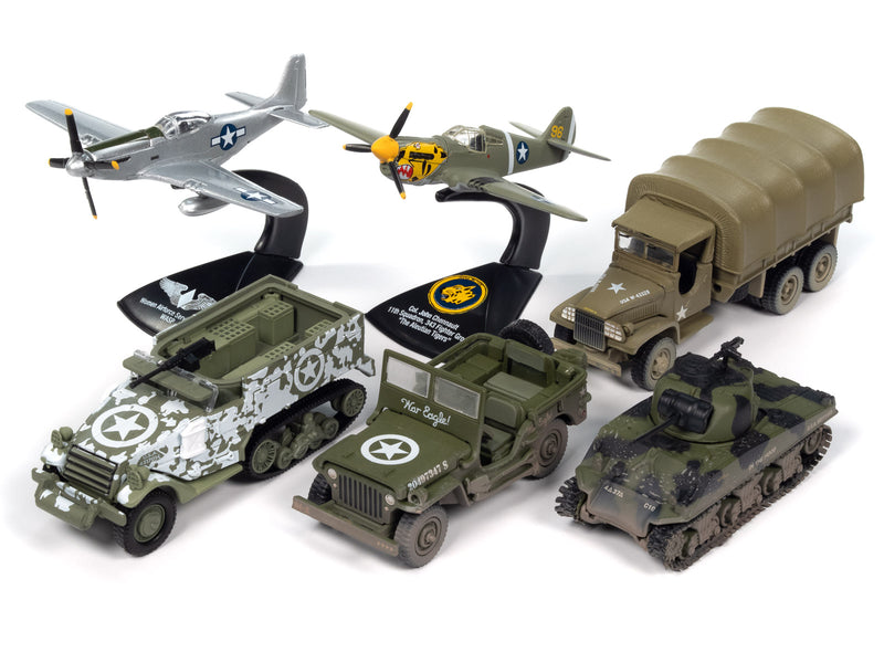 "Military" Set A of 6 pieces 2024 Release 1 Limited Edition Diecast Models by Johnny Lightning