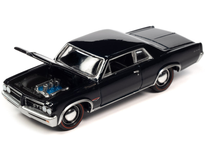 1964 Pontiac GTO Nocturne Blue Metallic Limited Edition to 2500 pieces Worldwide OK Used Cars 2023 Series 1/64 Diecast Model Car by Johnny Lightning