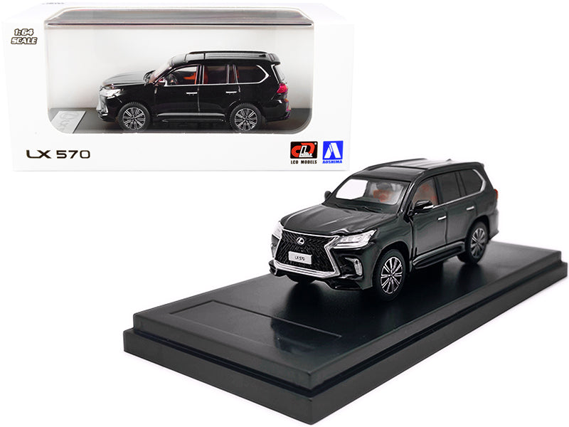 Lexus LX570 with Sunroof Black 1/64 Diecast Model Car by LCD Models