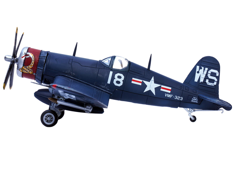 Vought F4U-4 Corsair Fighter Plane Marine Fighter Squadron 323 (VMF-323) "Death Rattlers" USS Sicily (CVE-118) (1951) 1/72 Diecast Airplane Model by Legion