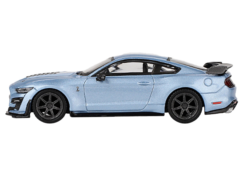 Ford Mustang Shelby GT500 "Heritage Edition" Light Blue Metallic with White Stripes Limited Edition to 6000 pieces Worldwide 1/64 Diecast Model Car by Mini GT