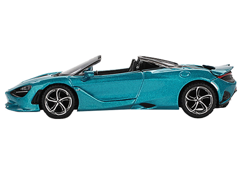 McLaren 750S Spider Belize Blue Metallic Limited Edition 1/64 Diecast Model Car by Mini GT