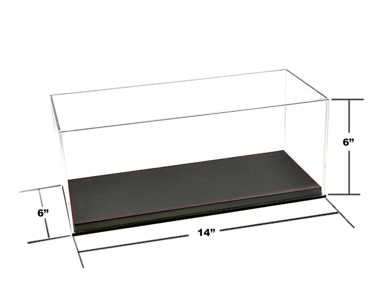 Showcase Acrylic Display Case with Black Synthetic Leather Base "Mijo Exclusives" for 1/18 Scale Models