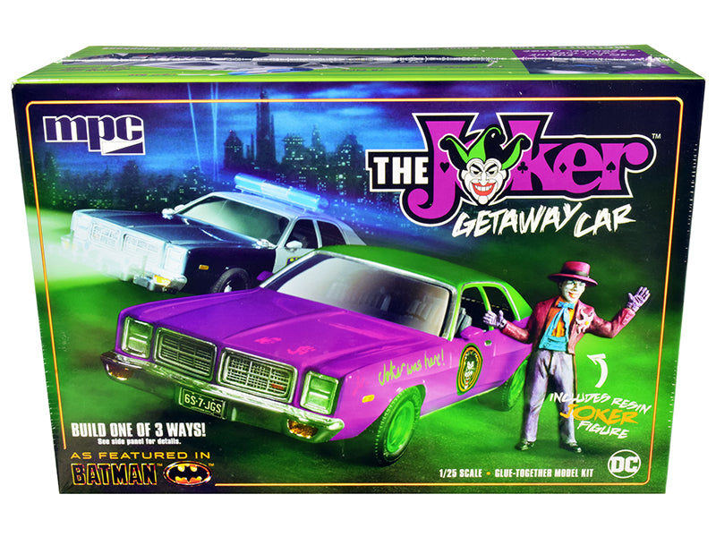 Skill 2 Model Kit 1977 Dodge Monaco with Joker Resin Figurine Batman 3-in-1 Kit 1/25 Scale Model by MPC