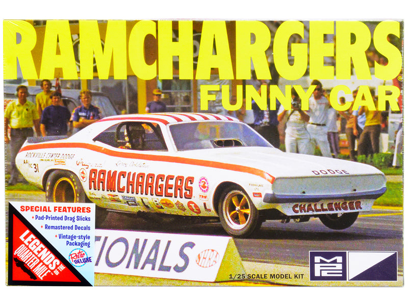 Skill 2 Model Kit Dodge Challenger Ramchargers Funny Car Legends of the Quarter Mile 1/25 Scale Model by MPC