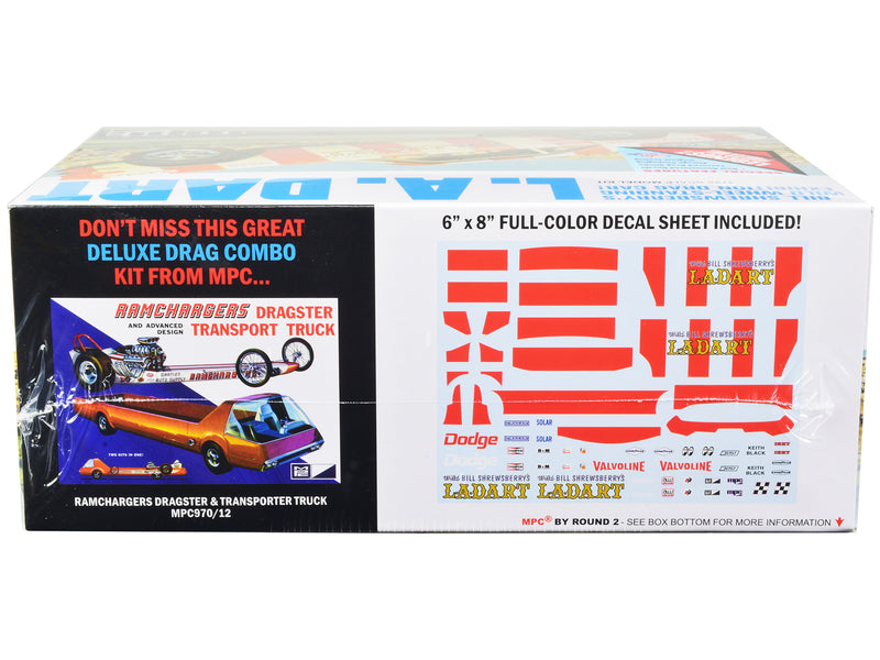 Skill 2 Model Kit Bill Shrewsberry's L.A. Dart Wheelstander Drag Car Legends of the Quarter Mile Series 1/25 Scale Model Car by MPC