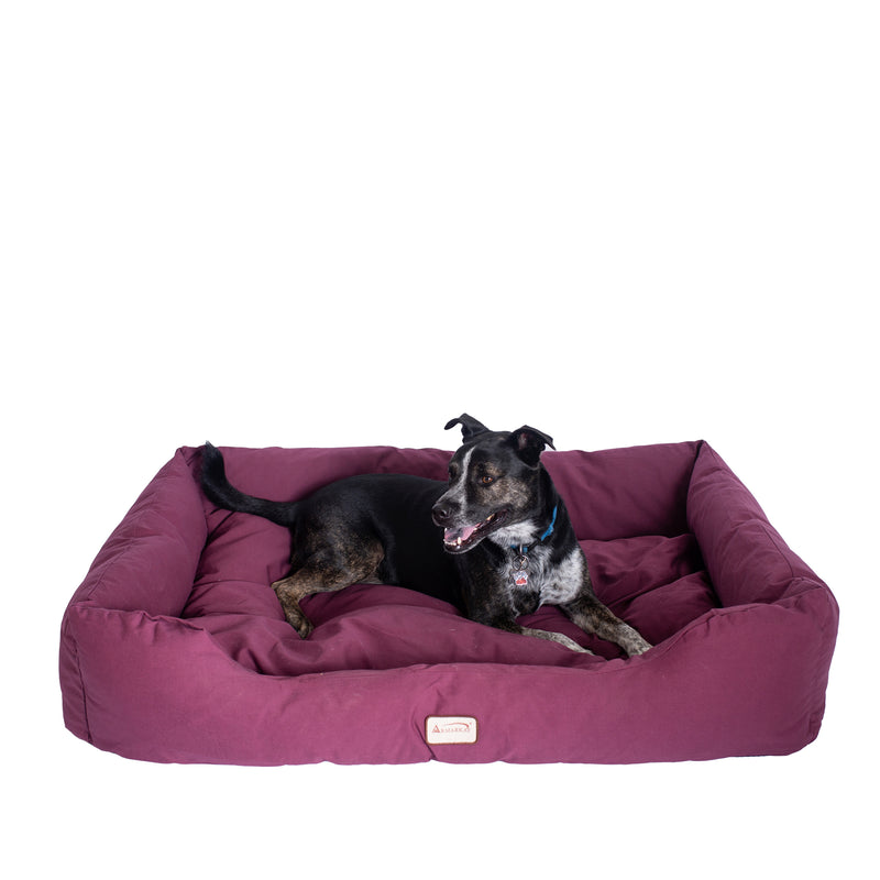 Armarkat Bolstered Dog Bed, Burgundy, Medium