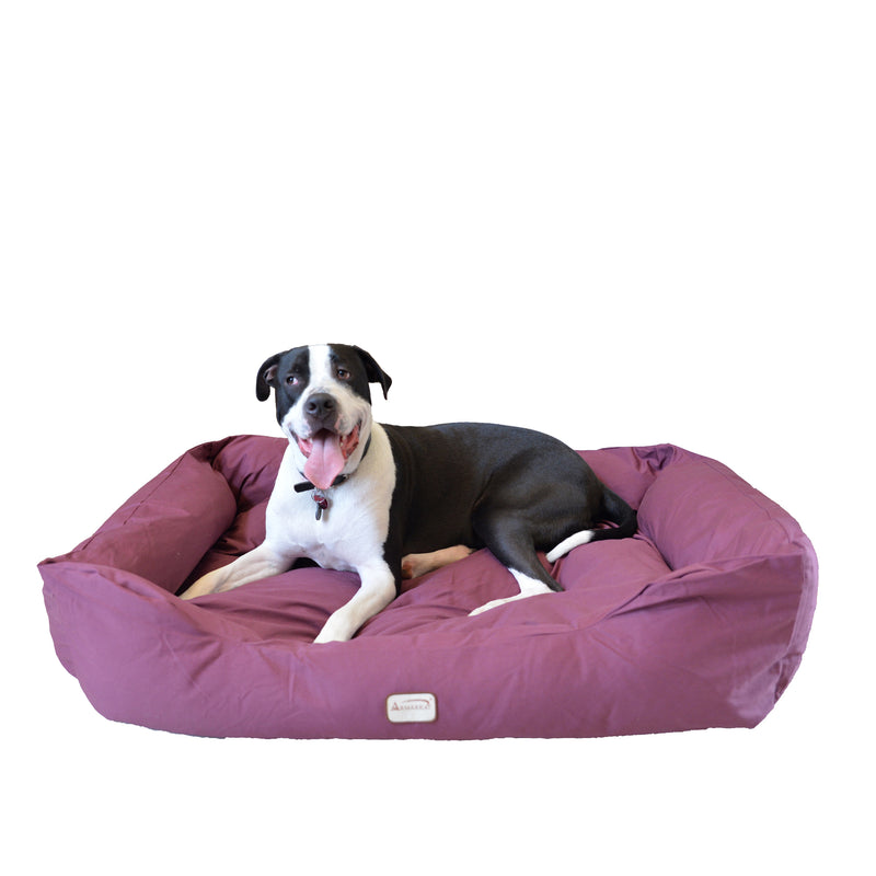 Armarkat Bolstered Dog Bed, Anti-Slip Pet Bed, Burgundy, X-Large