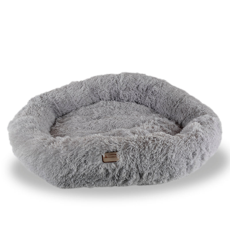 Armarkat Extra Large, Fluffy Gray Round Cat Bed - C71NHS