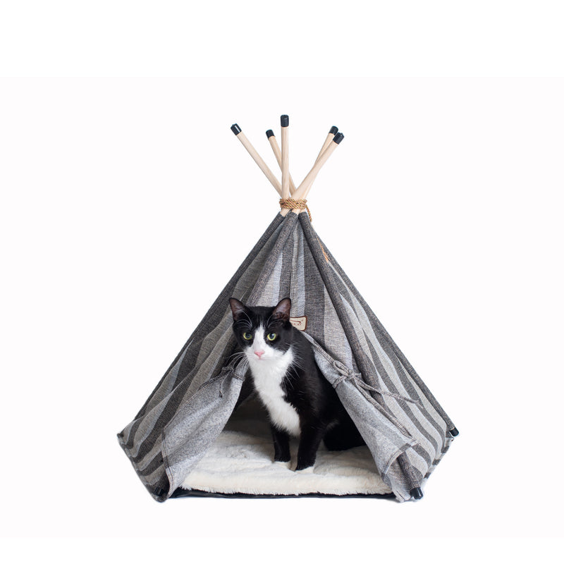 Armarkat Cat Bed C56HBS/SH, Teepee Style With Striped Pattern