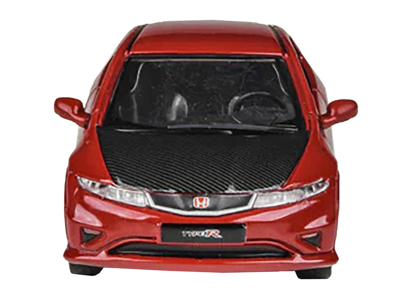 2007 Honda Civic Type R FN2 Milano Red with Carbon Hood 1/64 Diecast Model Car by Paragon Models